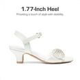 thumbnail image 4 of DREAM PAIRS Girls Sandals Ankle Strap Square Toe Low Heel Crystal Shell Wedding Party Flower Dress Shoes for Little Kids/Big Kids, 4 of 6