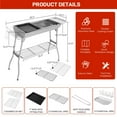 thumbnail image 2 of Portable Charcoal Grill, Foldable Barbecue Grill, 39 x 12x 28" Stainless Steel BBQ Grill for Outdoor Cooking Camping Hiking Picnic Garden Beach Party (Large), 2 of 9