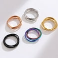 thumbnail image 2 of Womens Stainless Steel Rotating Trinity Ring Electroplated Geometric Band with Round Elements Anniversary Promise Ring Gift for Her and Couples Jewelry, 2 of 4