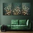 thumbnail image 4 of Wildflowers flower Canvas Wall Art Emerald Green Wall Decor Pictures Botanical Landscape Painting Wildflower Field Prints Modern Farmhouse Floral artwork for bedroom bathroom（Only canvas）, 4 of 6