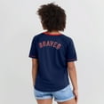 thumbnail image 5 of Women's Fanatics Navy Atlanta Braves League Diva Star Raglan V-Neck T-Shirt, 5 of 5