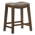thumbnail image 2 of Pemberly Row 24" Faux Leather Saddle Counter Stool in Gray - Set of 2, 2 of 7