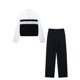 thumbnail image 4 of HH TRAF 2024 Conjunto de mujer de cuello alto, chaqueta de manga larga con cremallera y pantalón de cintura alta con cordón elástico, traje de otoño para mujer a la moda, 4 of 5