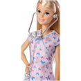 thumbnail image 4 of Barbie Nurse Doll with Blonde Hair, Purple Scrubs & Stethoscope, 4 of 6