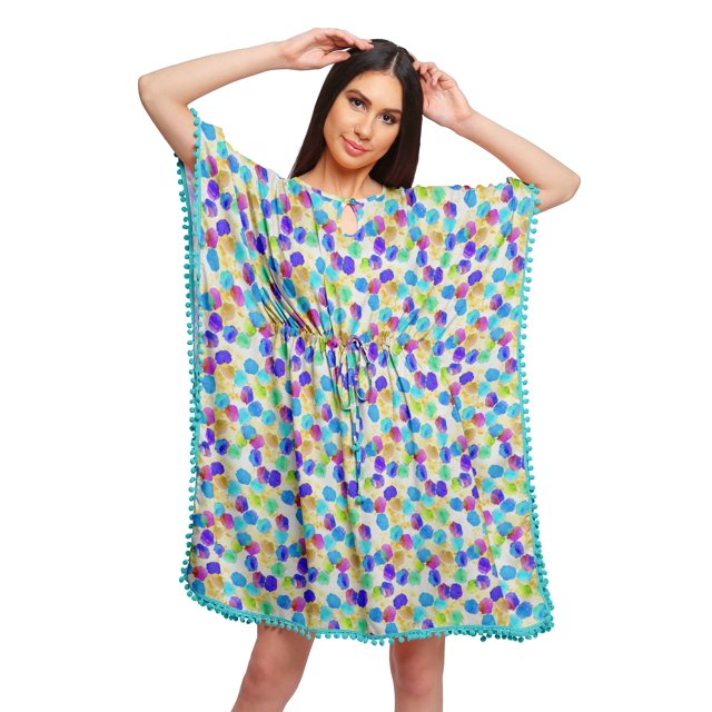 Moomaya Sortie de Plage Imprimé Kimono Caftan Kaftan Cache-Maillot pour Femmes