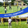 Patiassy 16FT 4 Square Volleyball Game Set with Adjustable Height, 4Way Volleyball/Badminton