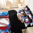 thumbnail image 4 of Erosebridal Baseball Sport Games 7-Piece Twin Bedding Sets,Watercolor Splatter Ink Bedding Comforter Set For Boys Teens,Reversible, 4 of 7