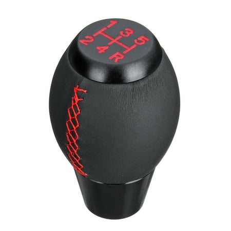 Mazda Shift Knobs - 5 Speed For Mazda 3 5 6 RX8 Sport Black PU Leather Gear Shift Knob Red Stitch US