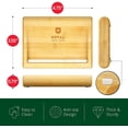 thumbnail image 2 of Royal Craft Wood Bamboo Soap Dish, Soap Dish with Slanted Waterfall Design, Bathroom and Shower Soap Holder, Self Draining Kitchen Soap Tray (1 Piece, Natural), 2 of 9