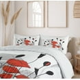 thumbnail image 6 of Ambesonne Floral Duvet Cover Sets, Hand Drawn Poppy Flowers, 2-King, Vermilion Black, 6 of 7
