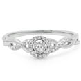thumbnail image 2 of Dazzlingrock Collection 0.20 Carat (ctw) 10K Round Diamond Halo Swirl Split Shank Promise Ring 1/5 CT, White Gold, Size 4.5, 2 of 3