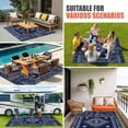 thumbnail image 4 of Navy Blue Brown Southwest Outdoor Rug for Patio/Deck/Porch, Non-Slip Large Area Rug 4 x 6 Ft, Boho Ethnic Western Geometric Indoor Outdoor Rugs Washable Area Rugs, Camping Rug Carpet Runner, 4 of 8
