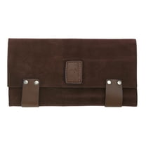 Unique Bargains Roll Up Scissors Bag Durable & Foldable Salons Tool Pouch with Multi-Pockets Hair Scissor Shears Cases for Hair Stylists Coffee Color