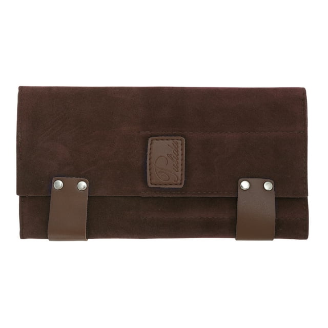 Unique Bargains Roll Up Scissors Bag Durable & Foldable Salons Tool Pouch with Multi-Pockets Hair Scissor Shears Cases for Hair Stylists Coffee Color