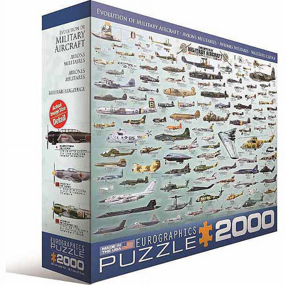 EuroGraphics Evolution of Military Aircraft Jigsaw Puzzle – 2000 Pieces, Aviation History Artwork
