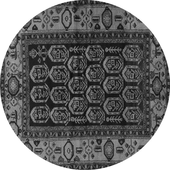 Ahgly Company Indoor Round Persian Gray Traditional Area Rugs, 3' Round
