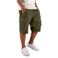 thumbnail image 3 of UDAUDU Mens Cargo Shorts Casual Elastic Waist Twill Work Shorts Relaxed Fit Hiking Chino Hiking Stretch Short Pants with Multi Pockets Army Green 2XL, 3 of 9