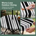 thumbnail image 5 of Round Outdoor Tablecloth with Umbrella Hole and Zipper, Black Grey Stripe Tablecloth with Elastic Waterproof, Farmhouse Minimalist Striped Patio Table Covers for 55" - 60" Picnic Pool Tables, 5 of 9