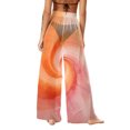 thumbnail image 3 of Betivan Women's Beach Pants Bohemian Chiffon Graphic Lightweight Sun Protection Wide Leg Trousers Sheer Breathable Summer Casual Daily Beach Vacation Pool, 3 of 8