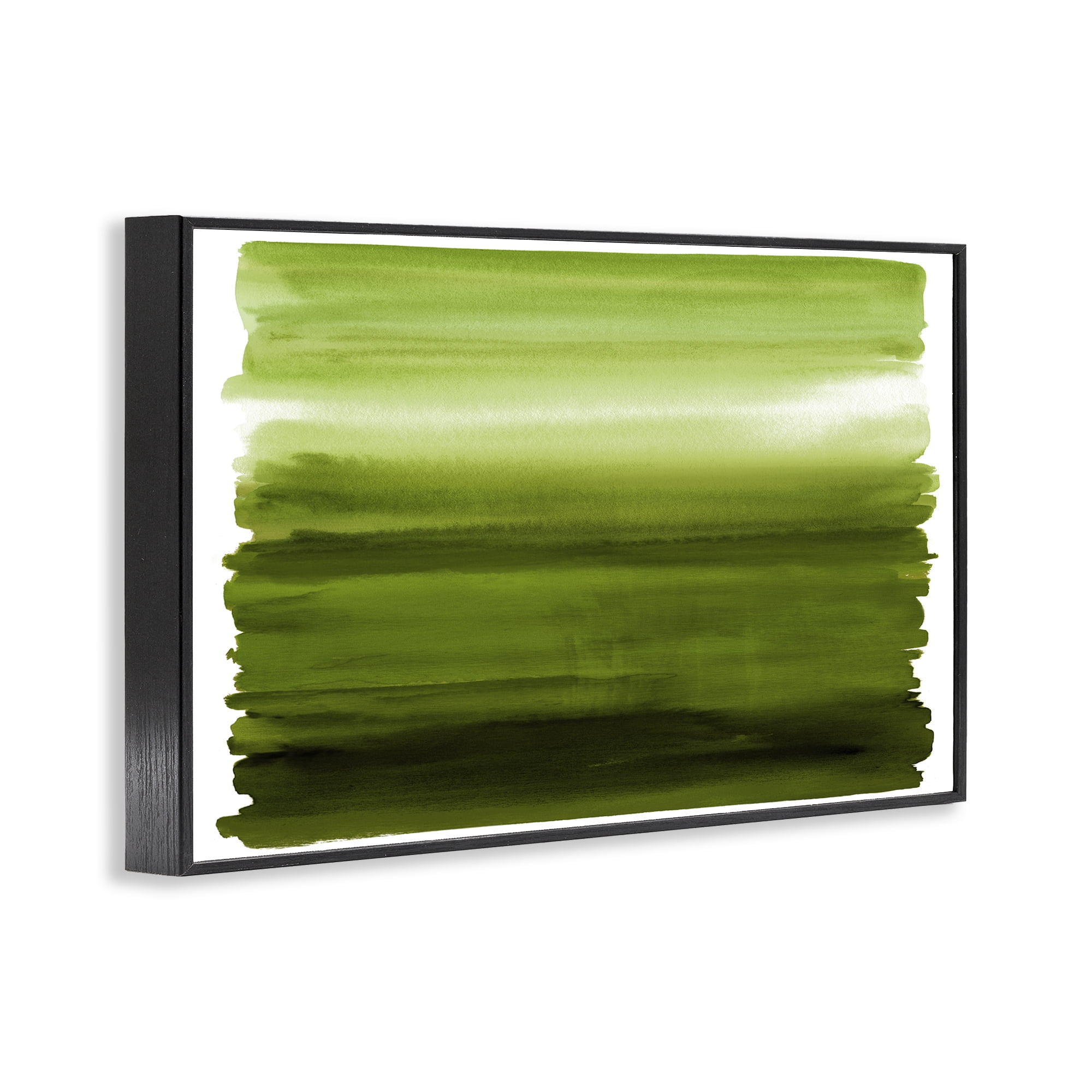 Stupell Industries Ombre Green Gradient Black Framed Giclee Art, design by Allie Corbin