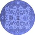 thumbnail image 1 of Ahgly Company Machine Washable Indoor Round Oriental Blue Industrial Area Rugs, 7' Round, 1 of 4