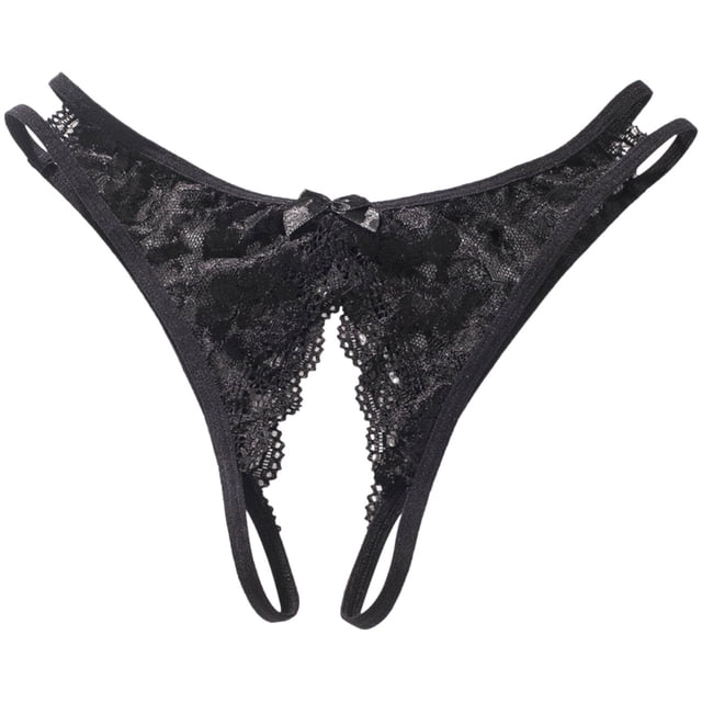 Gibobby Levantamiento abdominal glúteos bragas cuerpo Ropa interior mujer Archivos abiertos Talla grande Encaje en forma T Ropa interior sexy mujer Ropa interior encaje floral(Negro, XL)