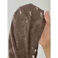 thumbnail image 6 of Coffee Brown Plus Size Women V-Neck Short Puff Sleeve Textured A-Line Midi Dress, 6 of 6