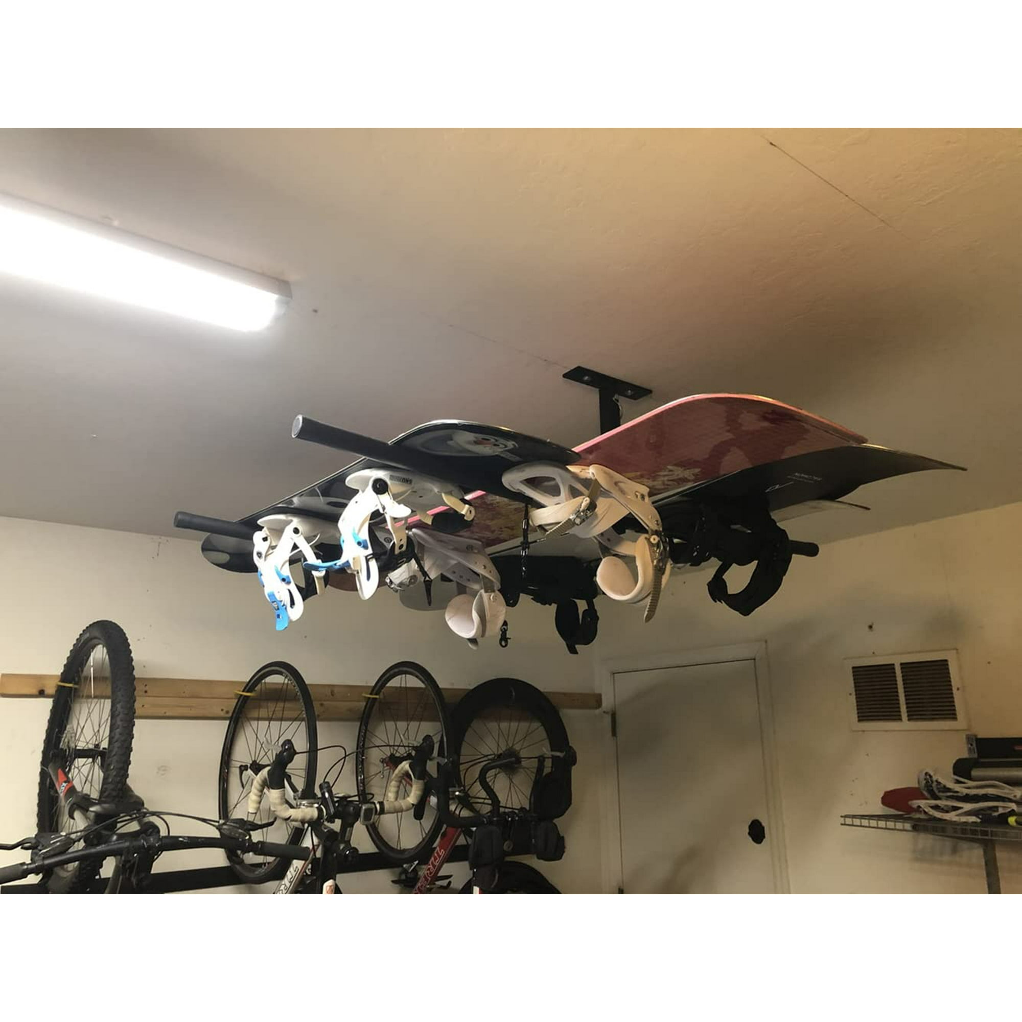 StoreYourBoard Ski and Snowboard Ceiling Storage Rack Hi Port 2 Overhead Hanger Mount Walmart