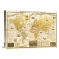 thumbnail image 1 of Global Gallery Joannoo 'Gilded 1859 Map of the World' Canvas Wall Art, 1 of 4
