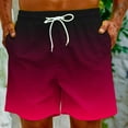 thumbnail image 5 of S-5XL Beach Shorts for Men Big & Tall Clearance with Pockets and Drawstring Elastic Waist Plus Size Wide Leg Gradient Printed Loose Loungewear Short, 5 of 8