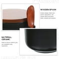 thumbnail image 2 of Dosaele Ceramic Sugar Bowl with Lid and Spoon - Black, 2 of 5