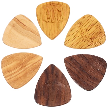 PTOOTP Guitar Picks Assorted Color 6Pcs 1.2X1.0X0.1In Olive Wood