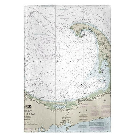 Betsy Drake GT13246 Cape Cod Bay, MA Nautical Map Guest Towel