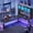 Black, variant on SEDETA Electric L-Shaped Standing Gaming Desk with Hutch & Pegboard, Height Adjustable Corner Computer Desk with Smart RGB Lights & Charging Station for Home Office, Black