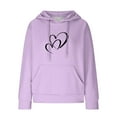 thumbnail image 6 of Holiday Usmixi Womens Hoodies Winter Drawstring Hooded Sweatshirt for Women Plus Size Loose Casual Pocket Pullover Hoodies Sweater Fashion Heart Print Graphics Sweatshirt Tops Big Saving, 6 of 6