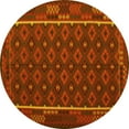 thumbnail image 1 of Ahgly Company Indoor Round Oriental Yellow Traditional Area Rugs, 3' Round, 1 of 4