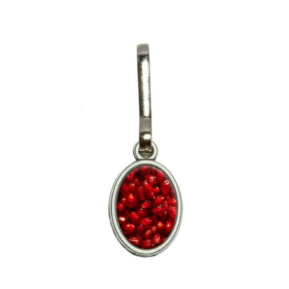 Pomegranate Seeds Oval Zipper Pull