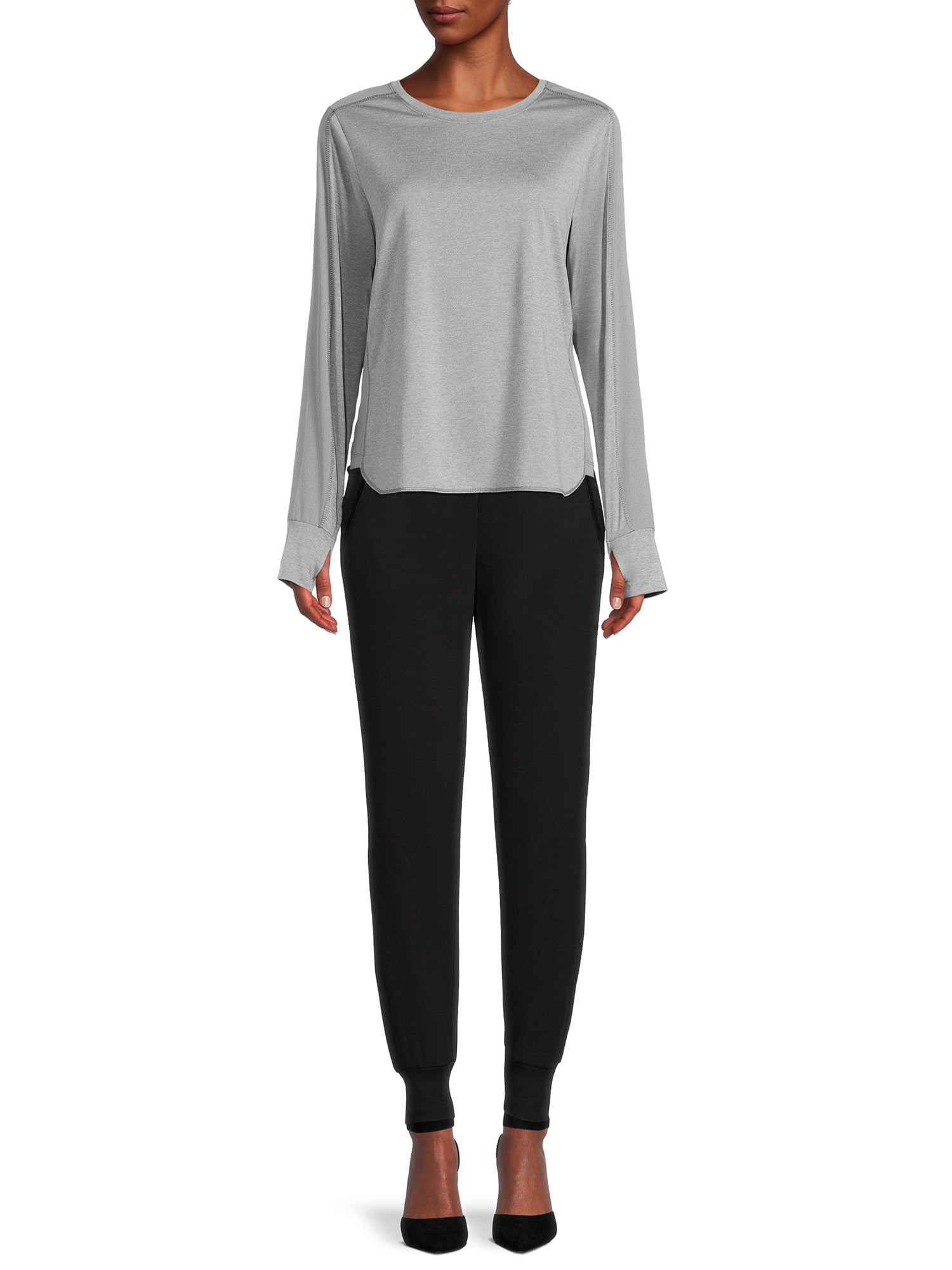 Avia Women's Performance Long Sleeves T-Shirt with Thumb-Hole Cuffs