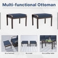 thumbnail image 5 of Kullavik 5 Piece Patio Outdoor Aluminum Metal Swivel Rocking Chair with 2 Footstools, 1 Coffee Table, 2 Black Padded Cushions Outdoor Metal Swivel Rocking Chair Furniture Conversation Set for Garden, 5 of 9