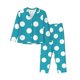 thumbnail image 1 of Balery Sky Blue And White Polka Dot Conjunto de Pijama con Estampado para Mujer, Conjunto de Dos Piezas con Manga Larga, Ropa de Dormir Suave con Bolsillos, Pijamas Cómodos-Large, 1 of 7