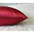 thumbnail image 3 of Aiking Home Solid Faux Silk Euro Shams Set of Two 26 x 26 inch, Red, 3 of 7