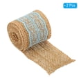 thumbnail image 3 of Unique Bargains 2.4' Wide 2.2 Yards Burlap Ribbon Lace Roll Wrapping Fabric Crafts Roll Sky Blue 2 Pack, 3 of 6