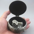 thumbnail image 3 of Sinzyo Round Emboss Alloy Metal Music Box Wind Up Movement Musical Boxs for Christmas/Birthday/Valentine's Day Gift ( Tune ; You are My Sunshine ), 3 of 7