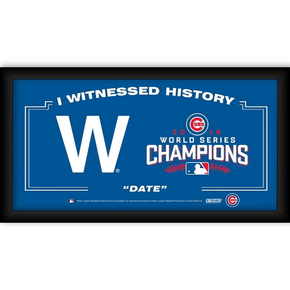 Chicago Cubs "The W" 2016 World Series Champions Framed 10x20 I Witnessed History