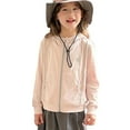 thumbnail image 1 of LYHaoo Spring And Autumn Children's Girls' Large Sized Hooded Zipper Pullover Coat With Trendy Contrasting Color Letter Style Casual And Versatile Outerwear Winter Outwear Pink Sizes 14-15 Years, 1 of 6