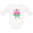 thumbnail image 3 of Inktastic Cute Watermelon with Sunglasses Boys or Girls Long Sleeve Baby Bodysuit, 3 of 5