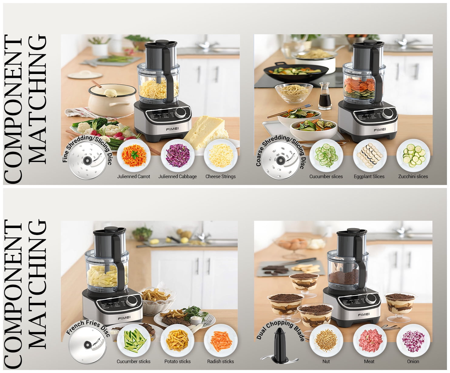 Food Processor 12-Cup with 600W Motor, Compact Kitchen Chopper & Mixer Triple Lock Safety, BPA-Free for Chopping, Slicing, Mixing, Dough