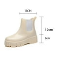 thumbnail image 3 of Laklulu Damen Kurze Gummistiefel Rutschfeste PVC Regenstiefel Wasserdicht Kurz Booties Reitstiefel Stiefel Stiefeletten Mode Gartenschuhe Schnee Schlupfstiefel Gummischuhe Damen, 3 of 6