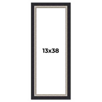 13x38 Frame Black Real Wood Picture Frame Width 2.25 Inches | Interior Frame Depth 0.5 Inches |