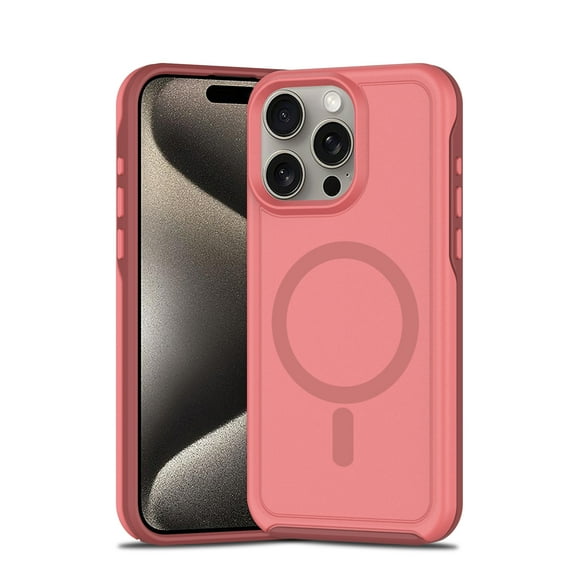Strong Magnetic Case for iPhone 14 Pro Max [Compatibilty with MagSafe] Protective Shockproof Heavy Duty Anti-Fall Dropproof Protective Durable Cover Phone Case for iPhone 14 Pro Max,Darkpink